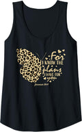 Womens Cute Cheetah Print Butterfly Christian Verse Jeremiah 29 11 Tank Top Tank Top Trending US Fan Favorite