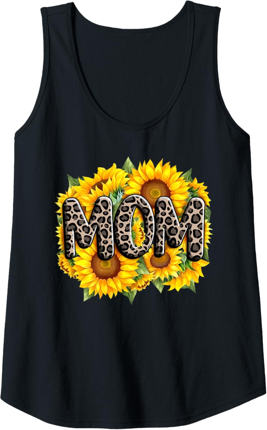 Womens Mom Sunflowers cheetah print Floral Mothers Day Daughter Son Tank Top Tank Top Comfort Fit Gift Ready