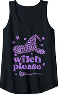 Womens Leopard Cheetah Witch Hat Halloween Costume Funny Tank Top Tank Top Streetwear Style Hot Right Now