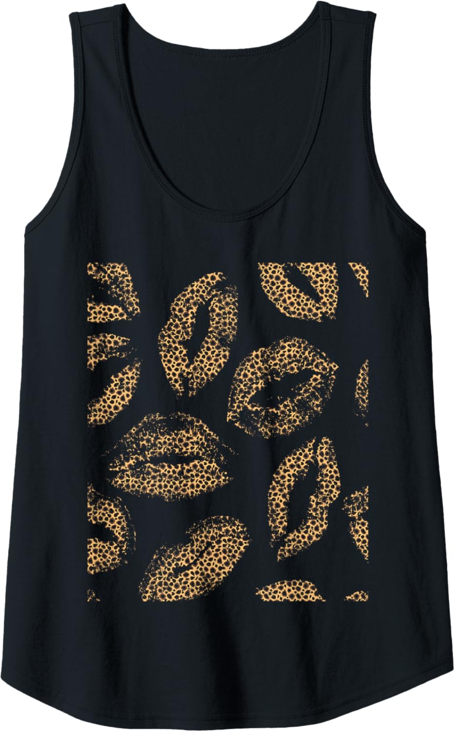Womens Leopard Cheetah Print Lips Kisses Funny Tank Top Tank Top Viral TikTok Find Hot Right Now
