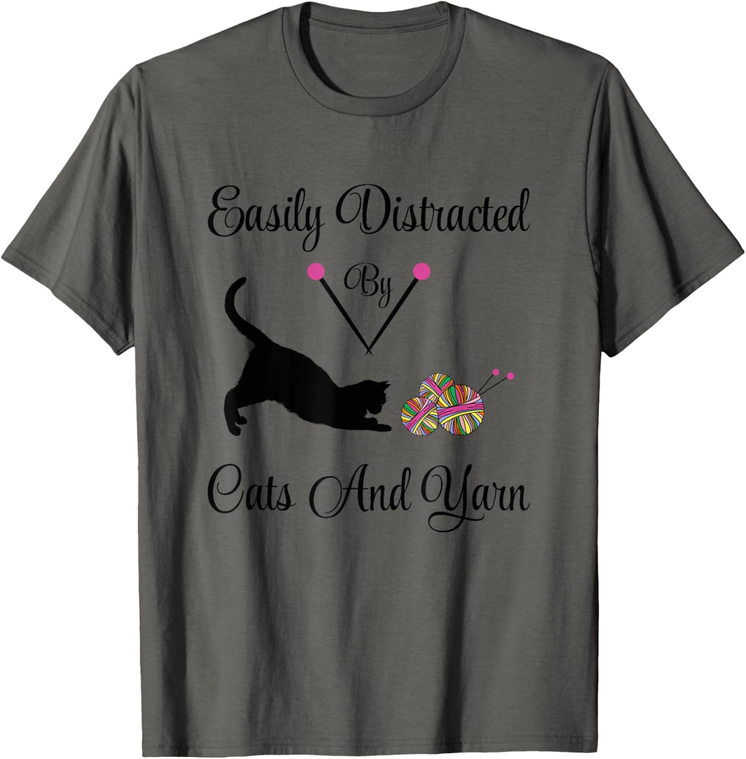 Easily Distracted By Cats And Yarn, Knitting Yarn lovers Yarn Supply | High Search Volume | Perfect for Crafters