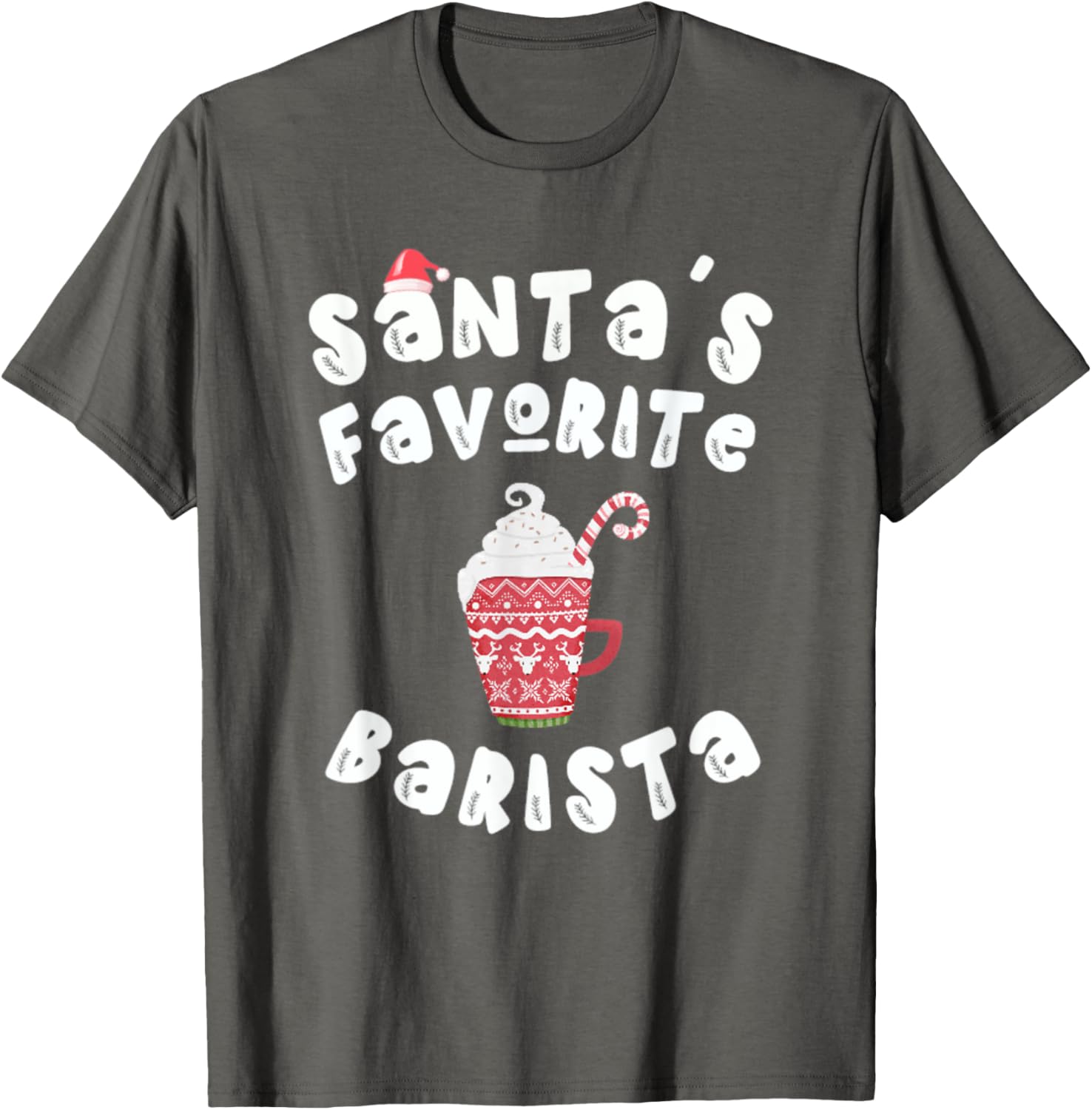 Mens Santa's Favorite Barista Coffee Maker Latte Christmas Apparel | Best Seller Pick | Aesthetic Fit