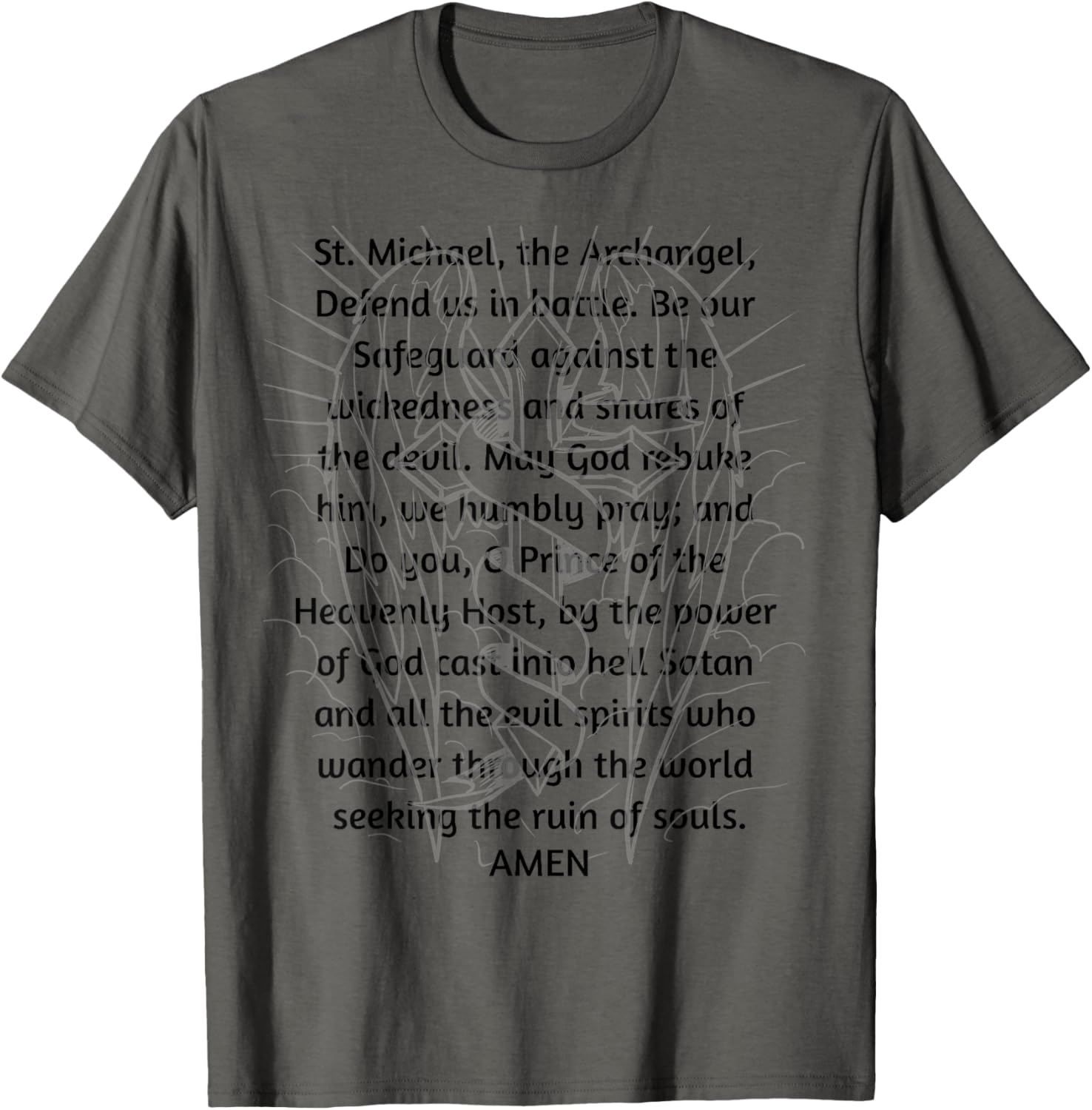 Saint Michael Prayer Defend Us In Battle Apparel | US Best Seller