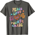 Rainbow PEACE LOVE FOURTH GRADE Leopard Print Retro 4th Gr Apparel High Search Demand Gift Ready
