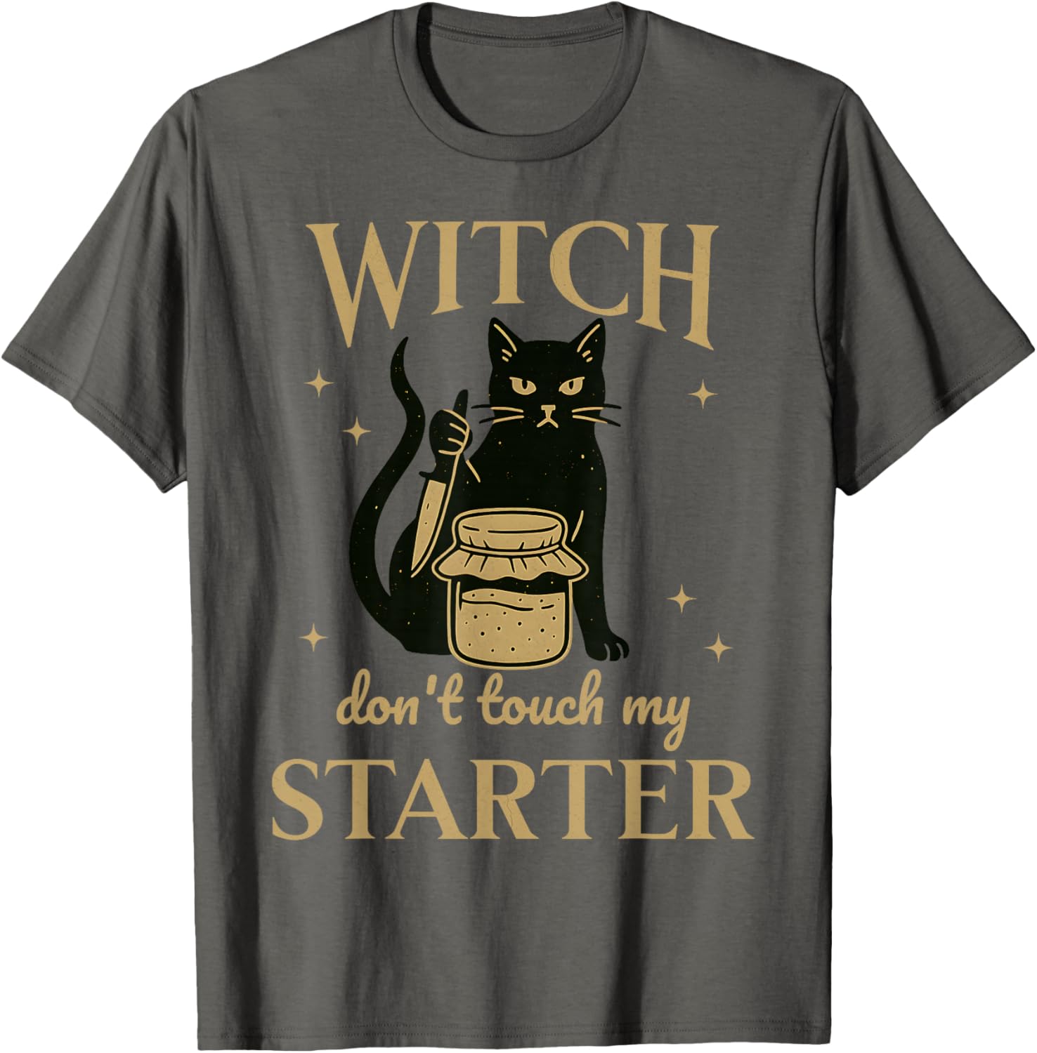 Funny Black Cat Sourdough Starter Bread Halloween Witchy Apparel | Premium Quality | Aesthetic Fit