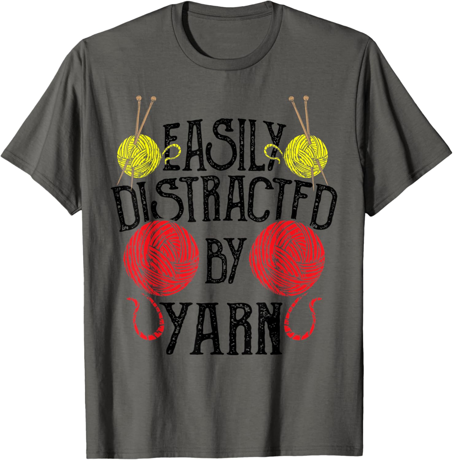 Knitting Easily Distracted By Yarn - Crochet Sayings Yarn Supply | Trending 2025 | Best Seller Choice