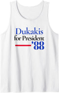 Michael Dukakis for President Campaign Button 1988 Tank Top Tank Top | Everyday Casual Wear