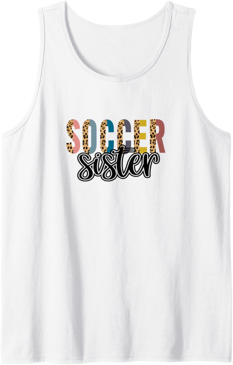 Soccer SISTER Leopard Cheetah Print Retro Trendy Cute Tank Top Tank Top Premium Print Fan Favorite