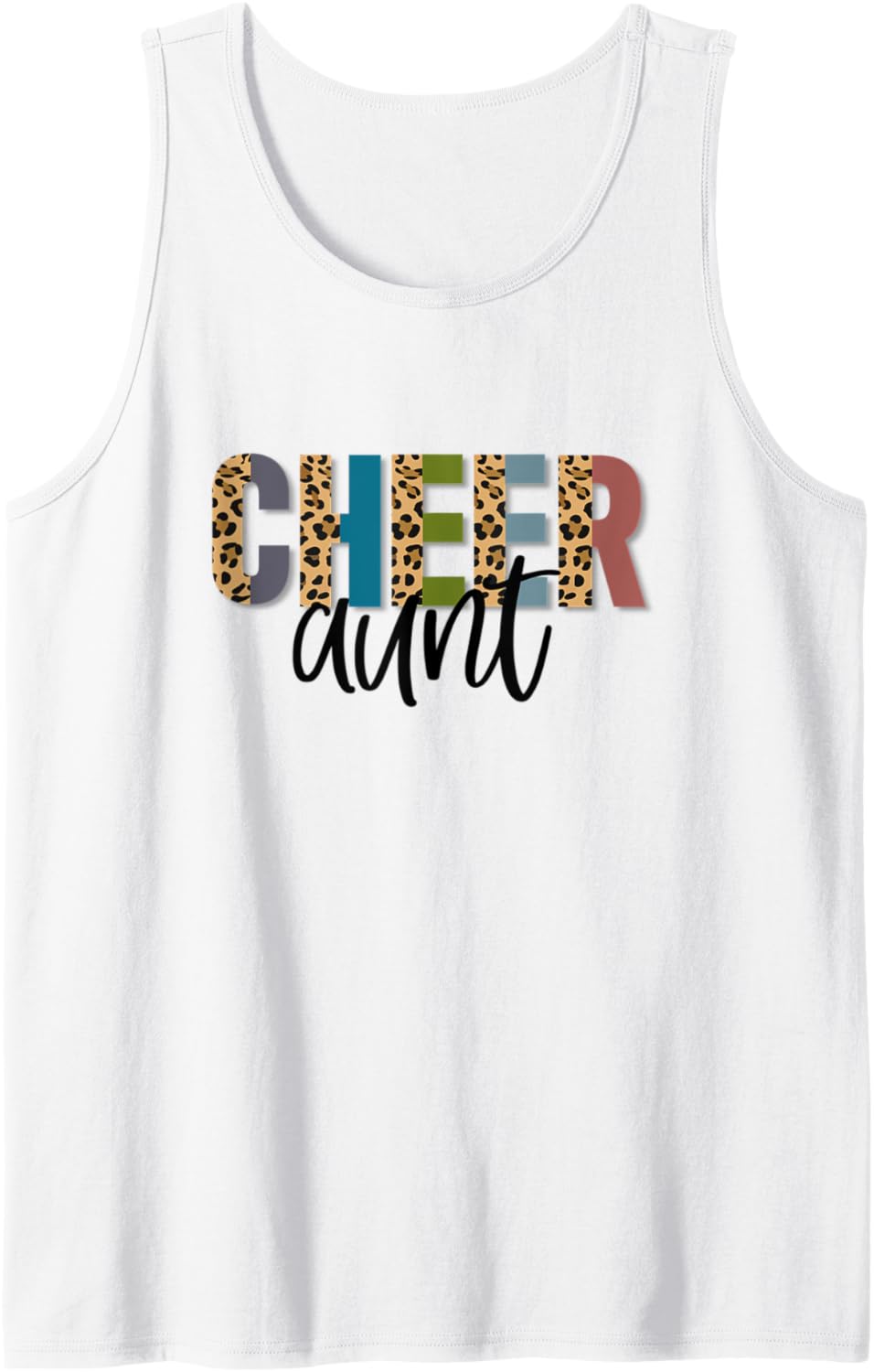 Cheer AUNT Leopard Cheetah Print Retro Trendy Cute Tank Top Tank Top Viral TikTok Find Hot Right Now