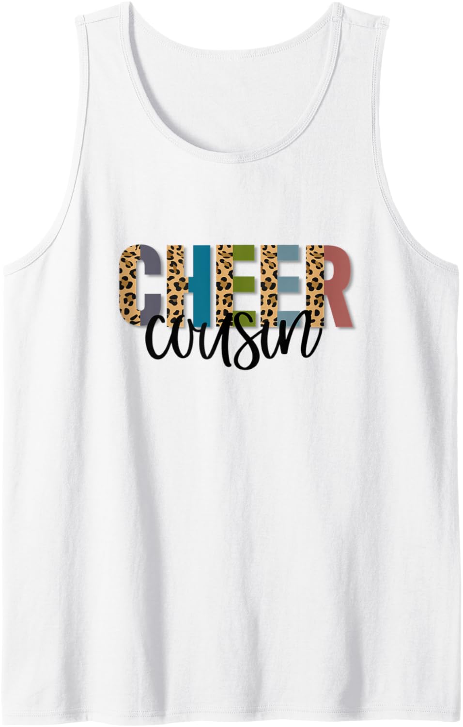 Cheer COUSIN Leopard Cheetah Print Retro Trendy Cute Tank Top Tank Top Comfort Fit Best Seller Look