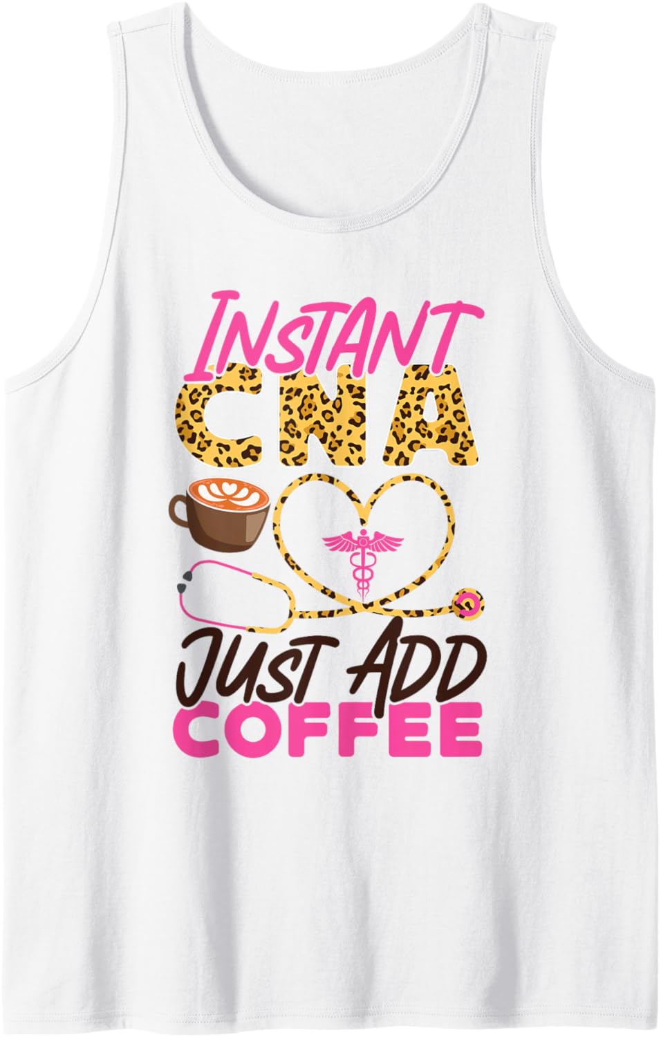 CNA Nurse Certified Nursing Assistant Coffee Leopard Cheetah Tank Top Tank Top Trending US US Top Pick