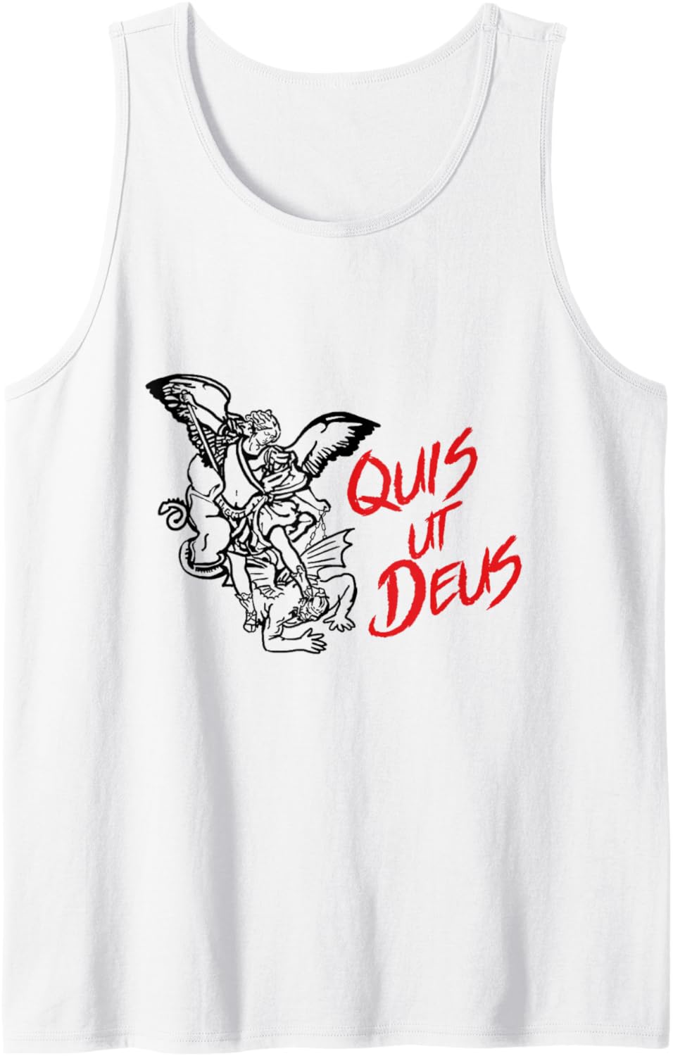 Quis ut Deus - Sancte Michael Archangele Tank Top Tank Top | Viral Streetwear Style