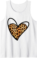 Love Cheetah Leopard Print Heart Valentines Day Girls Tank Top Tank Top Comfort Fit Fan Favorite