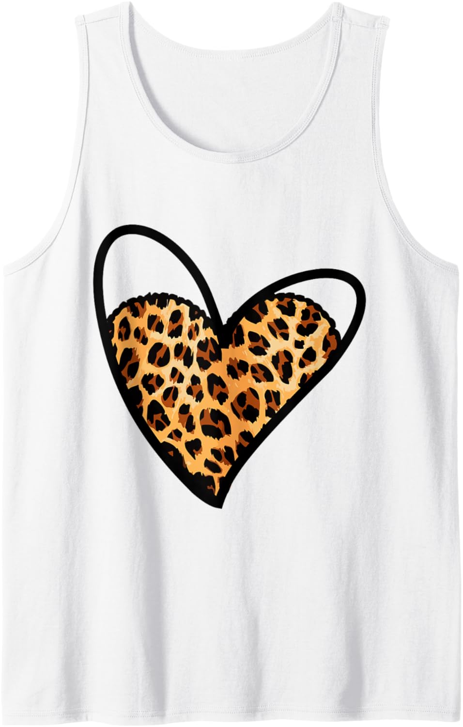 Love Cheetah Leopard Print Heart Valentines Day Girls Tank Top Tank Top Comfort Fit Fan Favorite