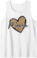 Mama Shirts Womens Leopard Print Mom Tee Cheetah Love Heart Tank Top Tank Top Trending US US Top Pick