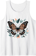 Cute Leopard Print Butterfly Cheetah Black Tank Top Tank Top Premium Print Best Seller Look