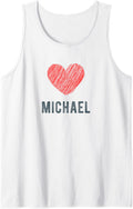 Michael Heart Love Favorite Name Tank Top Tank Top | Everyday Casual Wear