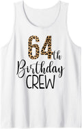 64 Year Birthday Party Leopard Print 64th Birthday Crew Tank Top Tank Top Premium Print Fan Favorite