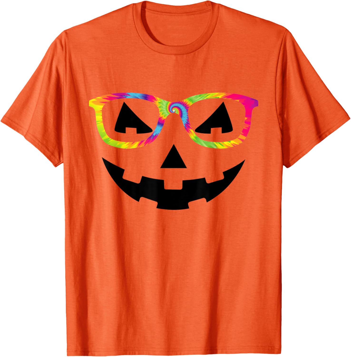 Jack O Lantern With Glasses Tie Dye Toddlers Kids Halloween Apparel | Everyday Casual Wear