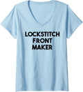Womens Lockstitch Front Maker V-Neck Apparel | US Viral Style | Aesthetic Fit