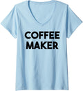 Womens Coffee Maker V-Neck Apparel | High Search Volume | Aesthetic Fit