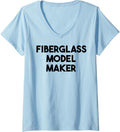 Womens Fiberglass Model Maker V-Neck Apparel | Best Seller Pick | Perfect Gift Idea