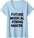 Womens Future Musical String Maker V-Neck Apparel | Best Seller Pick | Comfort Daily Wear