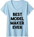 Womens Model Maker Funny - Best Model Maker Ever V-Neck Apparel | High Search Volume | Comfort Daily Wear