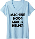 Womens Machine Hoop Maker Helper V-Neck Apparel | Premium Quality | Aesthetic Fit