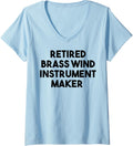 Womens Retired Brass Wind Instrument Maker V-Neck Apparel | Premium Quality | Comfort Daily Wear