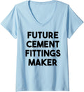 Womens Future Cement Fittings Maker V-Neck Apparel | US Viral Style | Must-Have Style