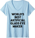 Womens World's Best Artificial Glass Eye Maker V-Neck Apparel | Premium Quality | Must-Have Style