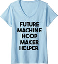 Womens Future Machine Hoop Maker Helper V-Neck Apparel | Best Seller Pick | Aesthetic Fit