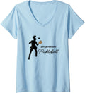 Womens Just a Girl Who Loves Pickleball Player Cheetah Animal Print V Neck Apparel Viral TikTok Find Fan Favorite