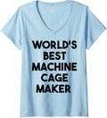 Womens World's Best Machine Cage Maker V-Neck Apparel | Best Seller Pick | Perfect Gift Idea