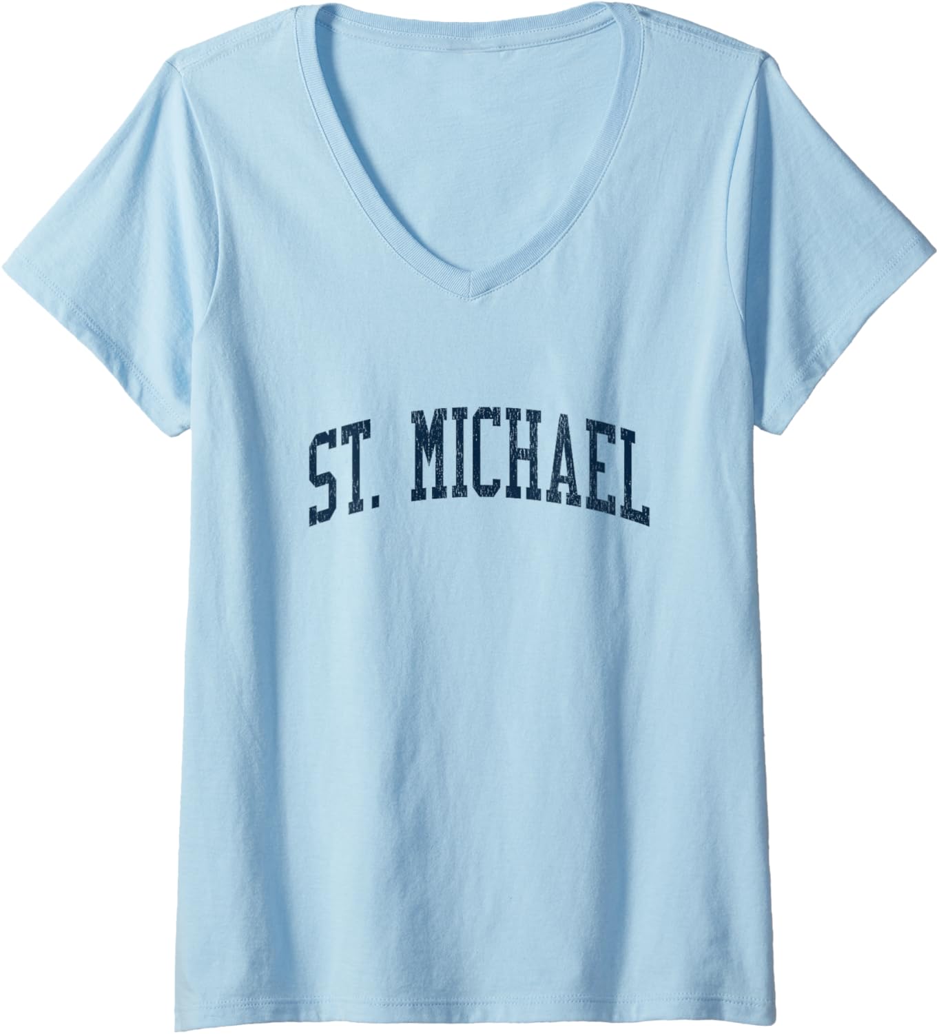Womens St. Michael MN Vintage Athletic Sports JSN2 Navy Print V-Neck Apparel | Perfect Gift Idea