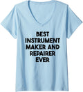 Womens Best Instrument Maker And Repairer Ever V-Neck Apparel | US Viral Style | Comfort Daily Wear