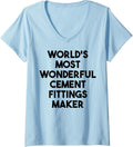 Womens World's Most Wonderful Cement Fittings Maker V-Neck Apparel | High Search Volume | Aesthetic Fit