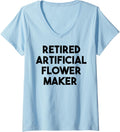 Womens Retired Artificial Flower Maker V-Neck Apparel | High Search Volume | Perfect Gift Idea