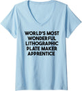 Womens World's Most Wonderful Lithographic Plate Maker Apprentice V-Neck Apparel | Trending 2025 | Aesthetic Fit