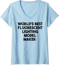 Womens World's Best Fluorescent Lighting Model Maker V-Neck Apparel | Trending 2025 | Comfort Daily Wear