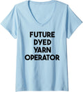 Womens Future Dyed Yarn Operator V-Neck Yarn Supply | Top Rated | Customer Favorite