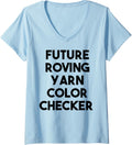 Womens Future Roving Yarn Color Checker V-Neck Yarn Supply | Trending 2025 | High CTR Title