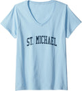 Womens St. Michael AK Vintage Athletic Sports JSN2 Navy Print V-Neck Apparel | Everyday Casual Wear