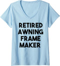 Womens Retired Awning Frame Maker V-Neck Apparel | Best Seller Pick | Aesthetic Fit