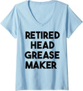 Womens Retired Head Grease Maker V-Neck Apparel | Best Seller Pick | Aesthetic Fit