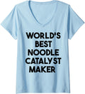 Womens World's Best Noodle Catalyst Maker V-Neck Apparel | Trending 2025 | Comfort Daily Wear