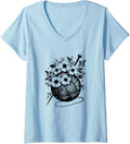 Womens Retro Crafter Mom Graphic design Floral Knitting Yarn Ball V-Neck Yarn Supply | Trending 2025 | High CTR Title