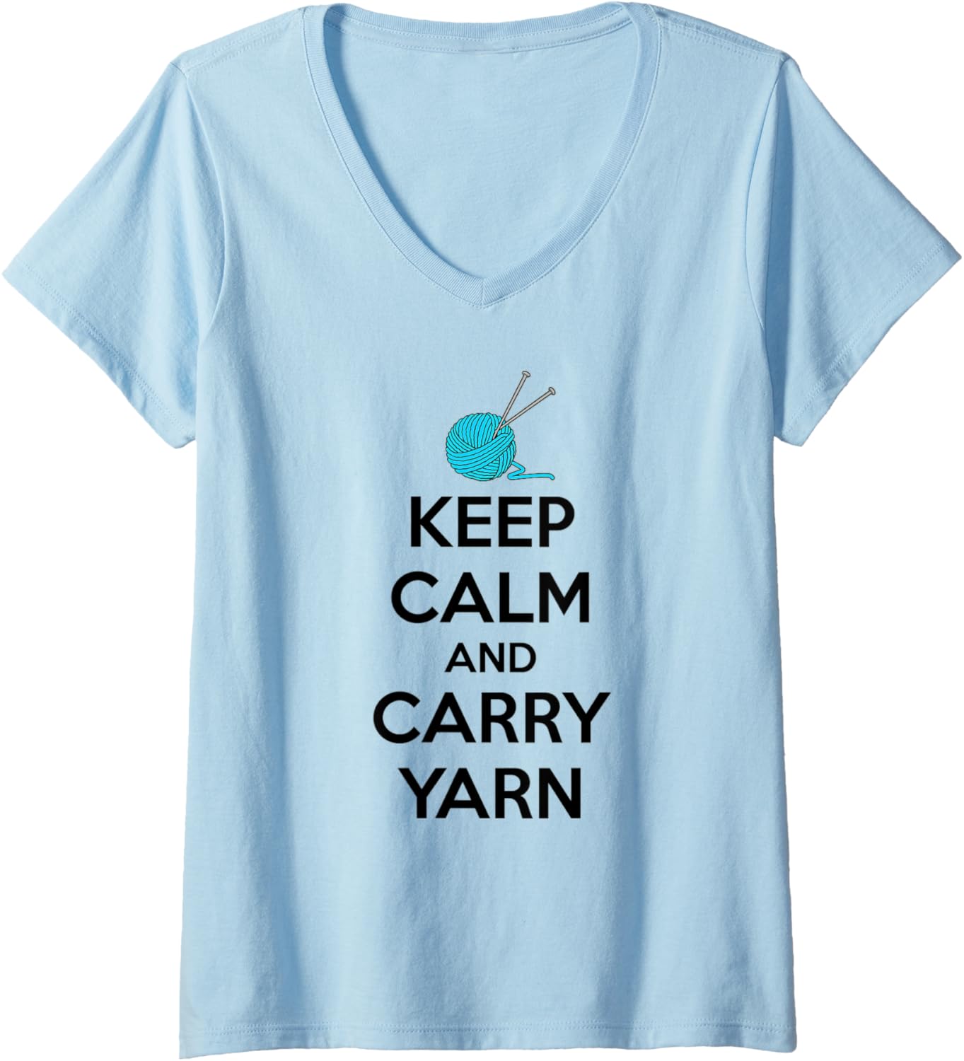 Womens Knitting Gifts for Knitters - Keep Calm and Carry Yarn Funny V-Neck Yarn Supply | Top Rated | High CTR Title