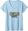 Womens Cheer AUNT Leopard Cheetah Print Retro Trendy Cute V Neck Apparel Trending US Hot Right Now